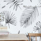 Black and White Palm Leaves Wallpaper