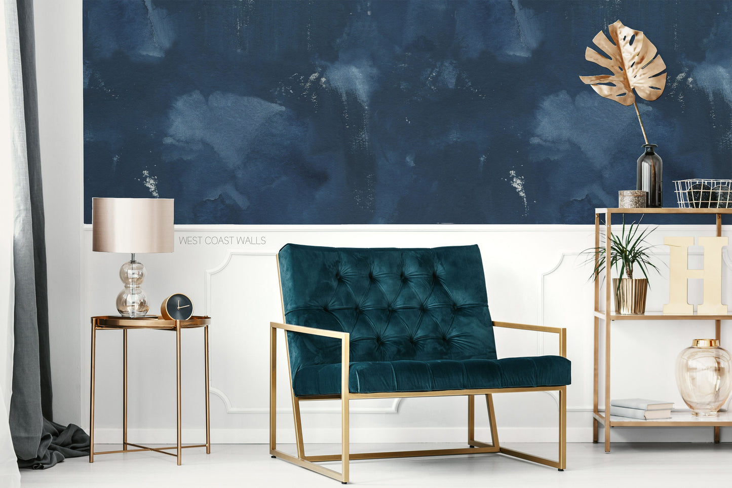 Navy Textured Wallpaper