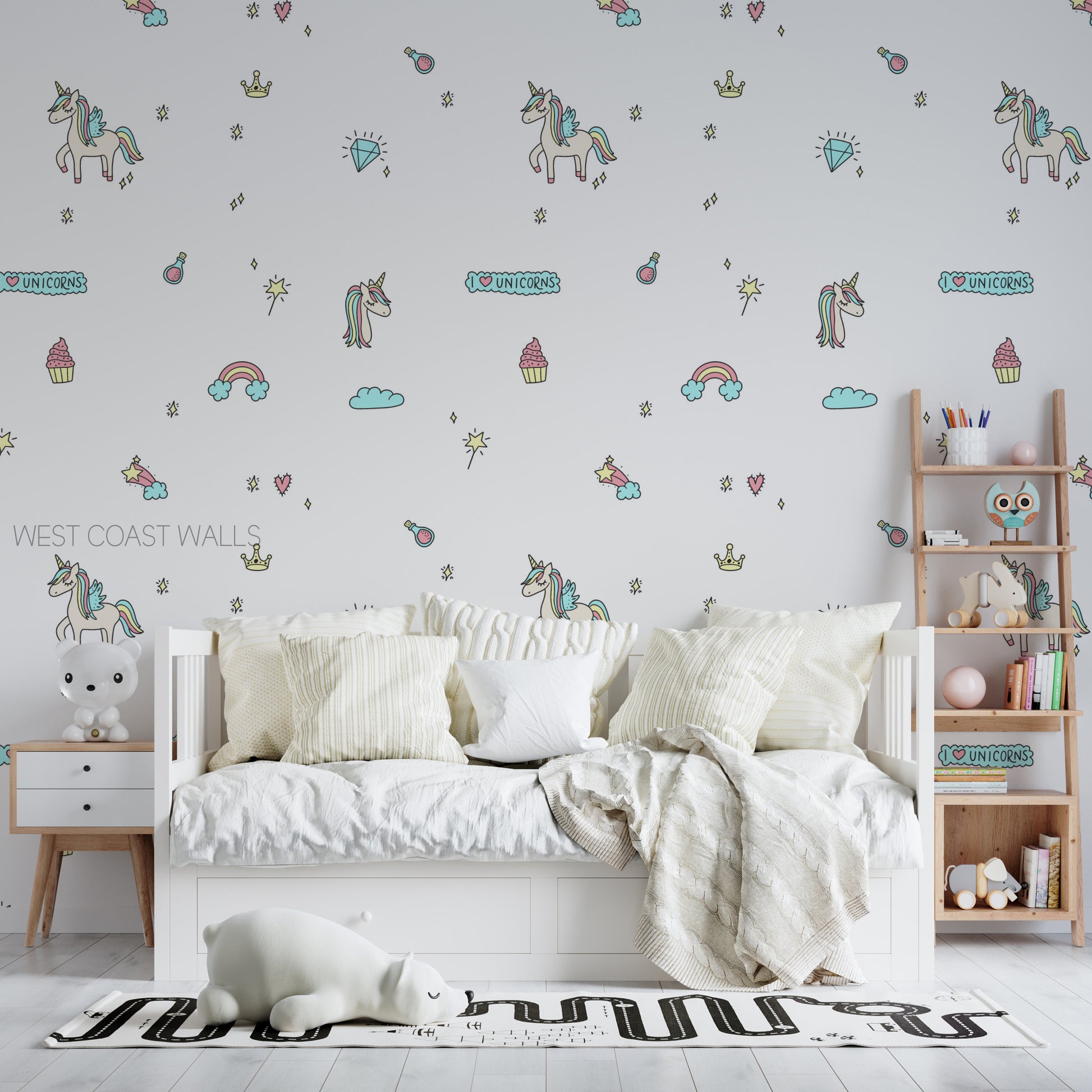 Unicorn Decals / Unicorn decor / Unicorn Stickers / Unicorn Room / Unicorn and Rainbows