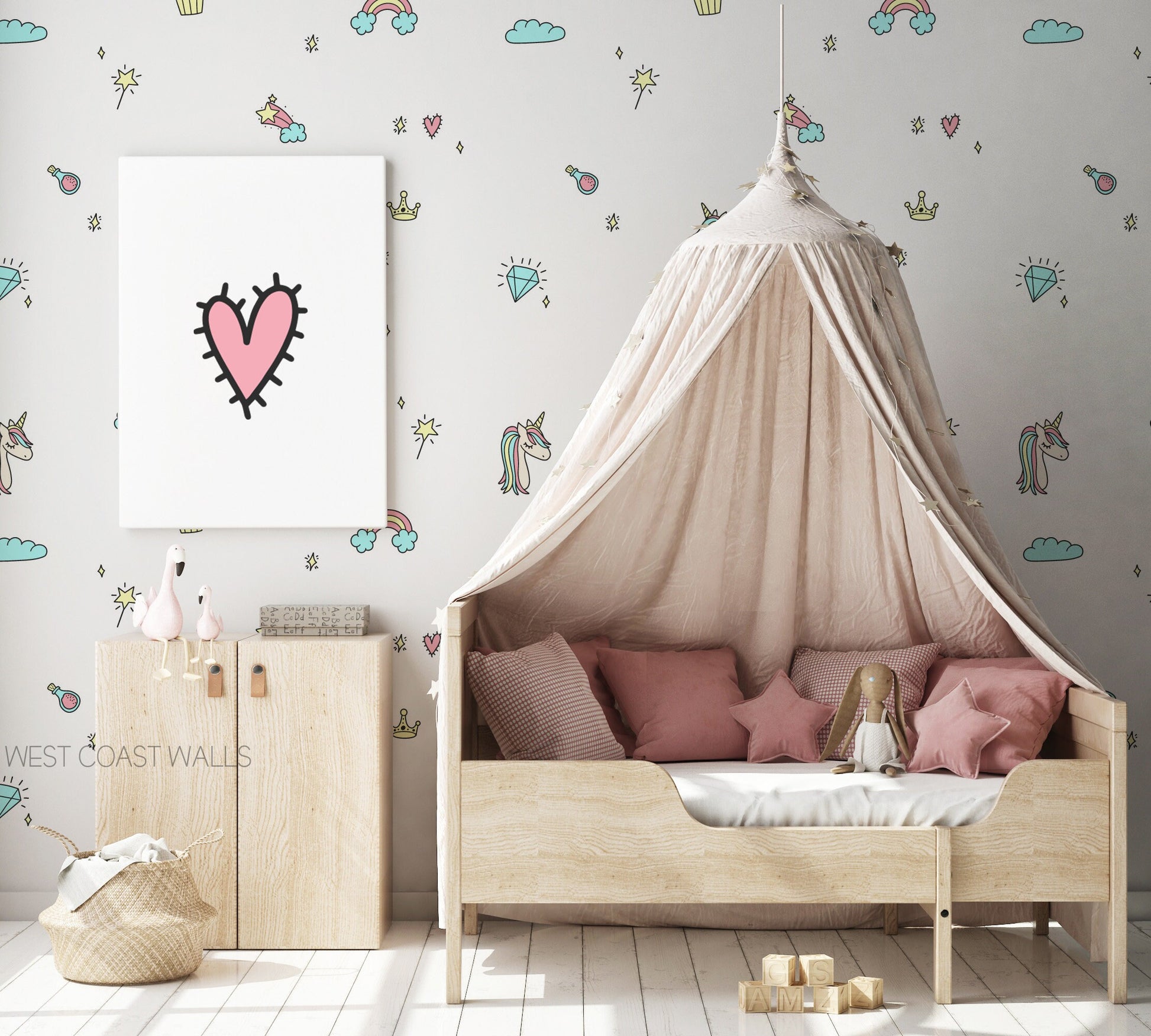 Unicorn Decals / Unicorn decor / Unicorn Stickers / Unicorn Room / Unicorn and Rainbows