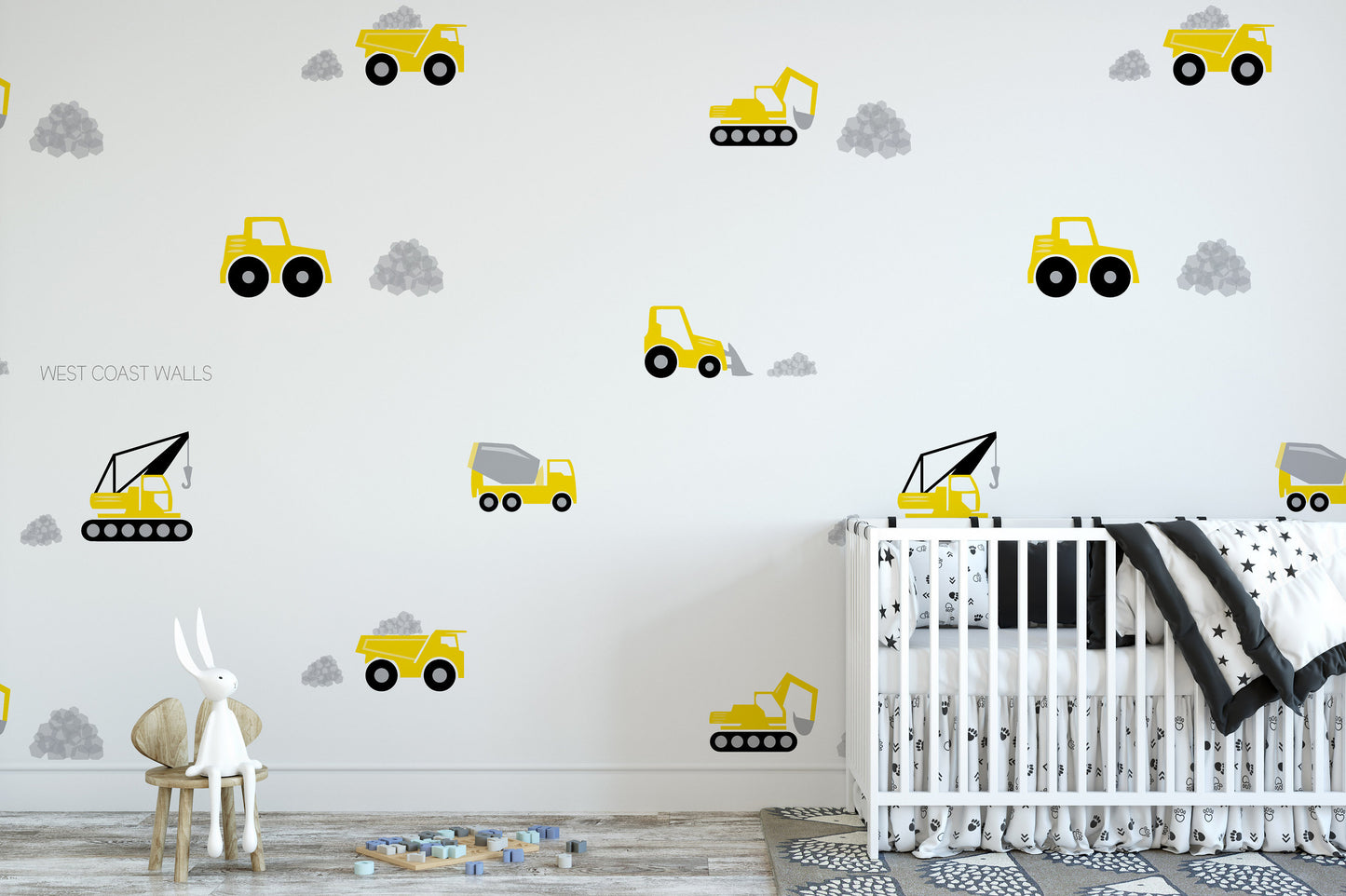 Construction Vehicles Removable Wall Decals