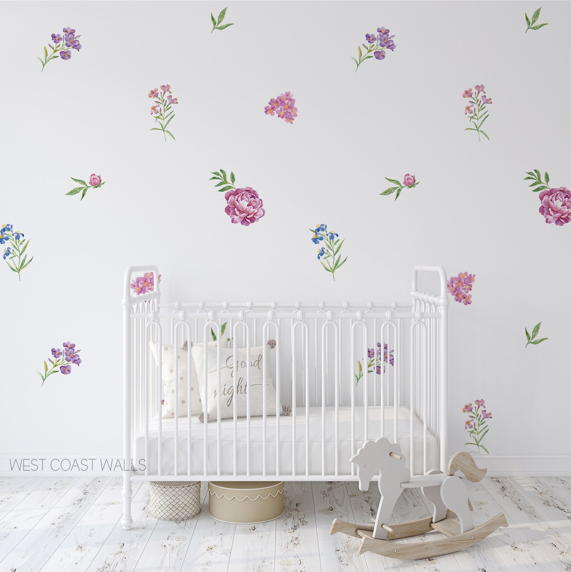 Removable Wildflower Watercolor Floral Wall Decals
