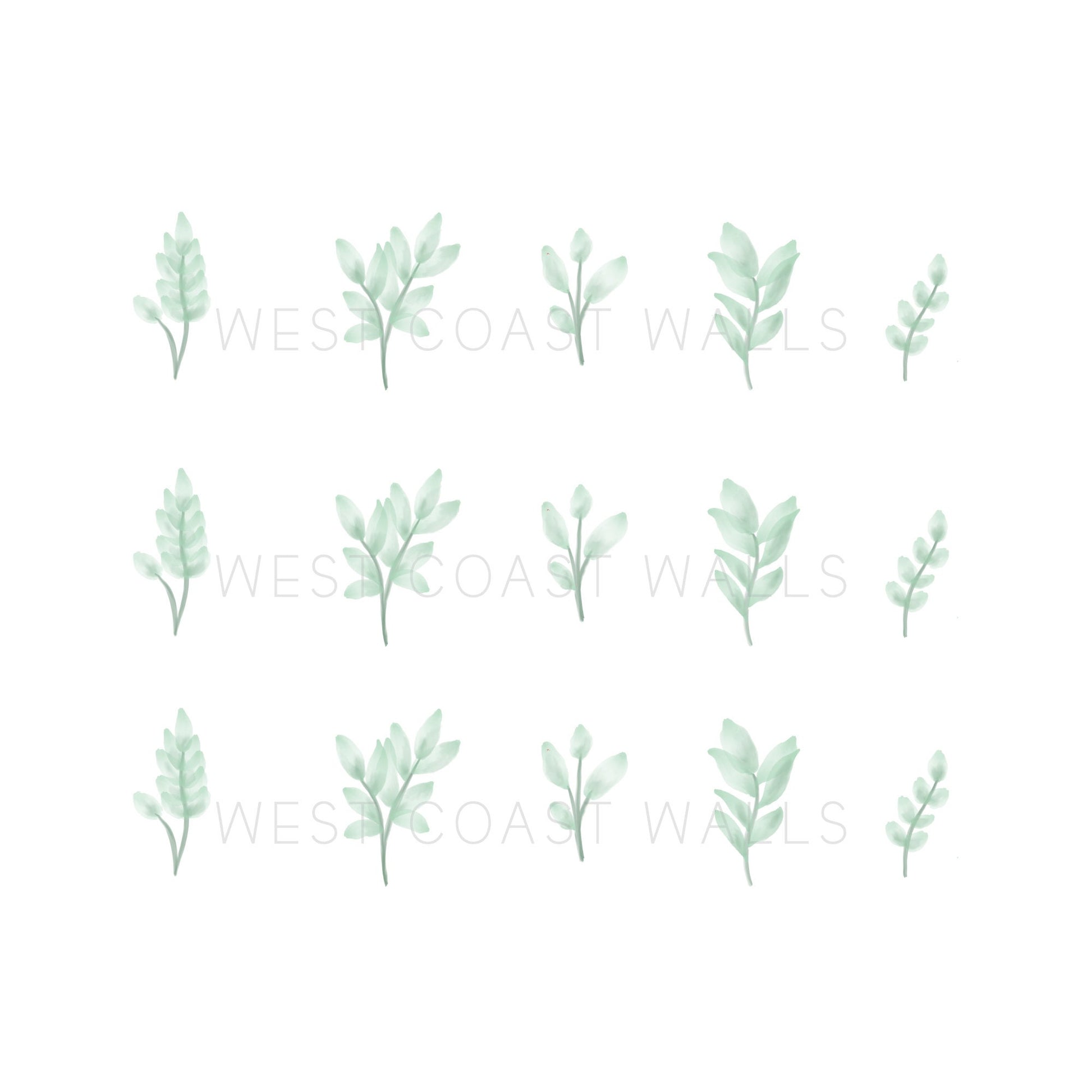 Watercolor Leaves Removable Wall Decals