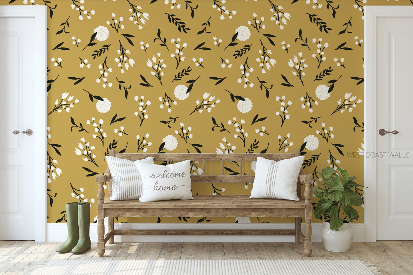 Black and White Floral Wallpaper