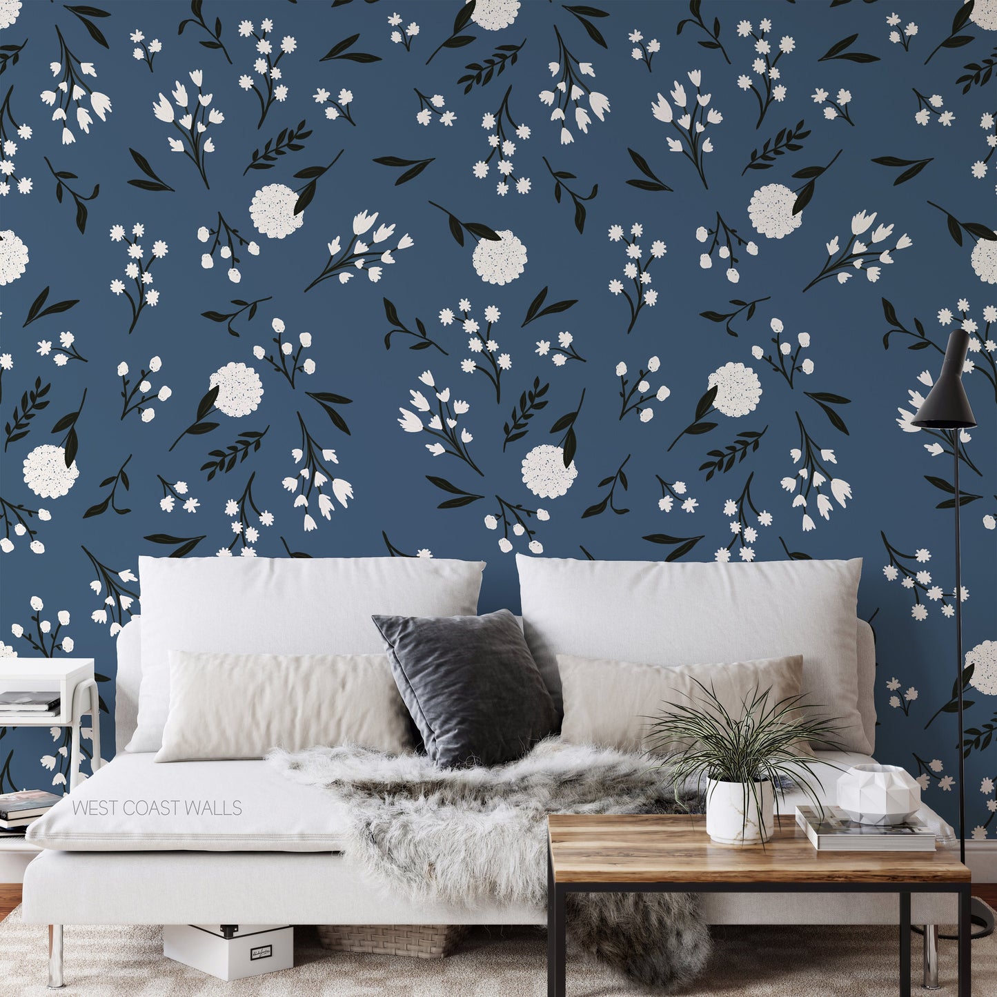 Black and White Floral Wallpaper