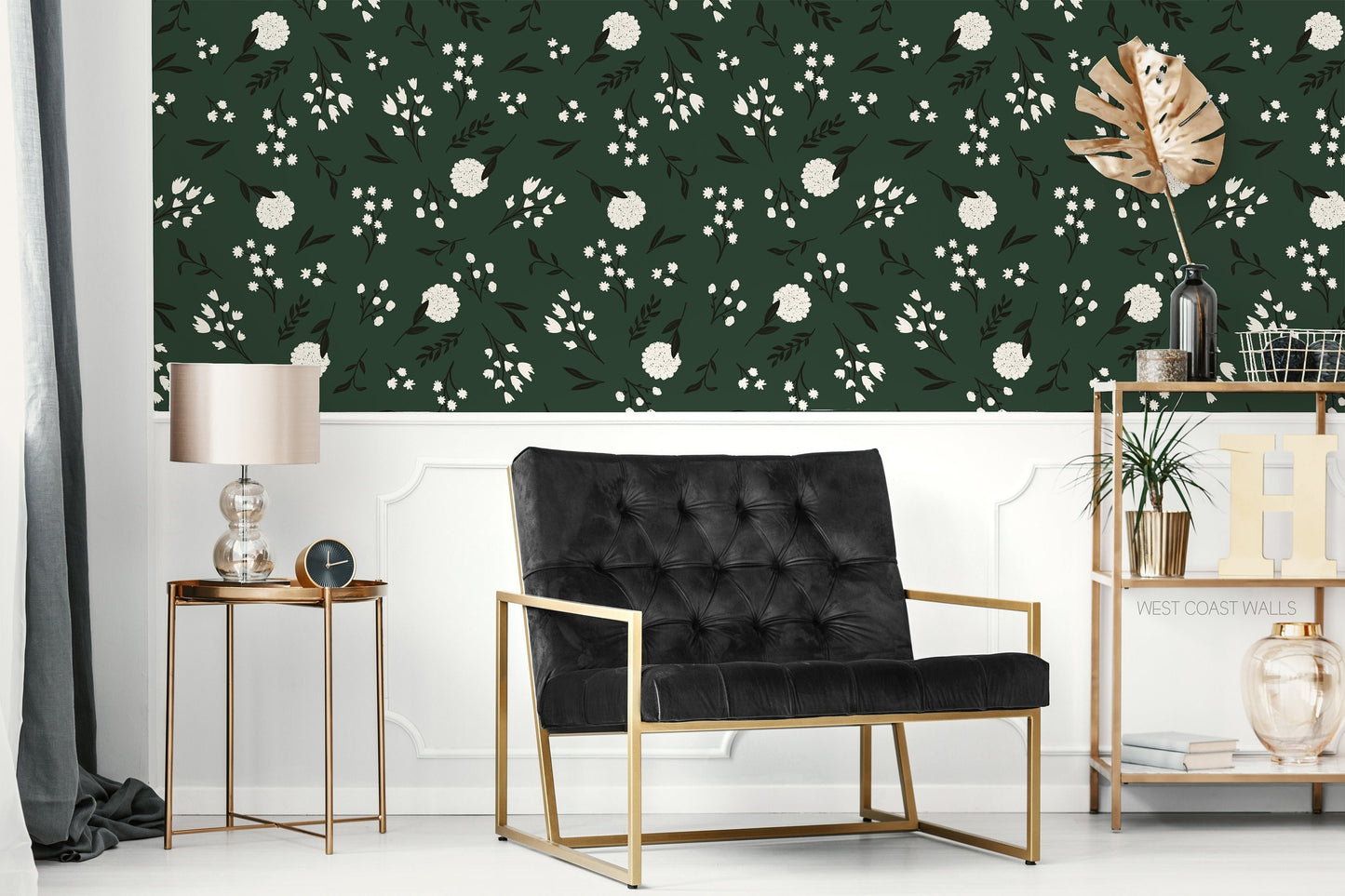 Black and White Floral Wallpaper