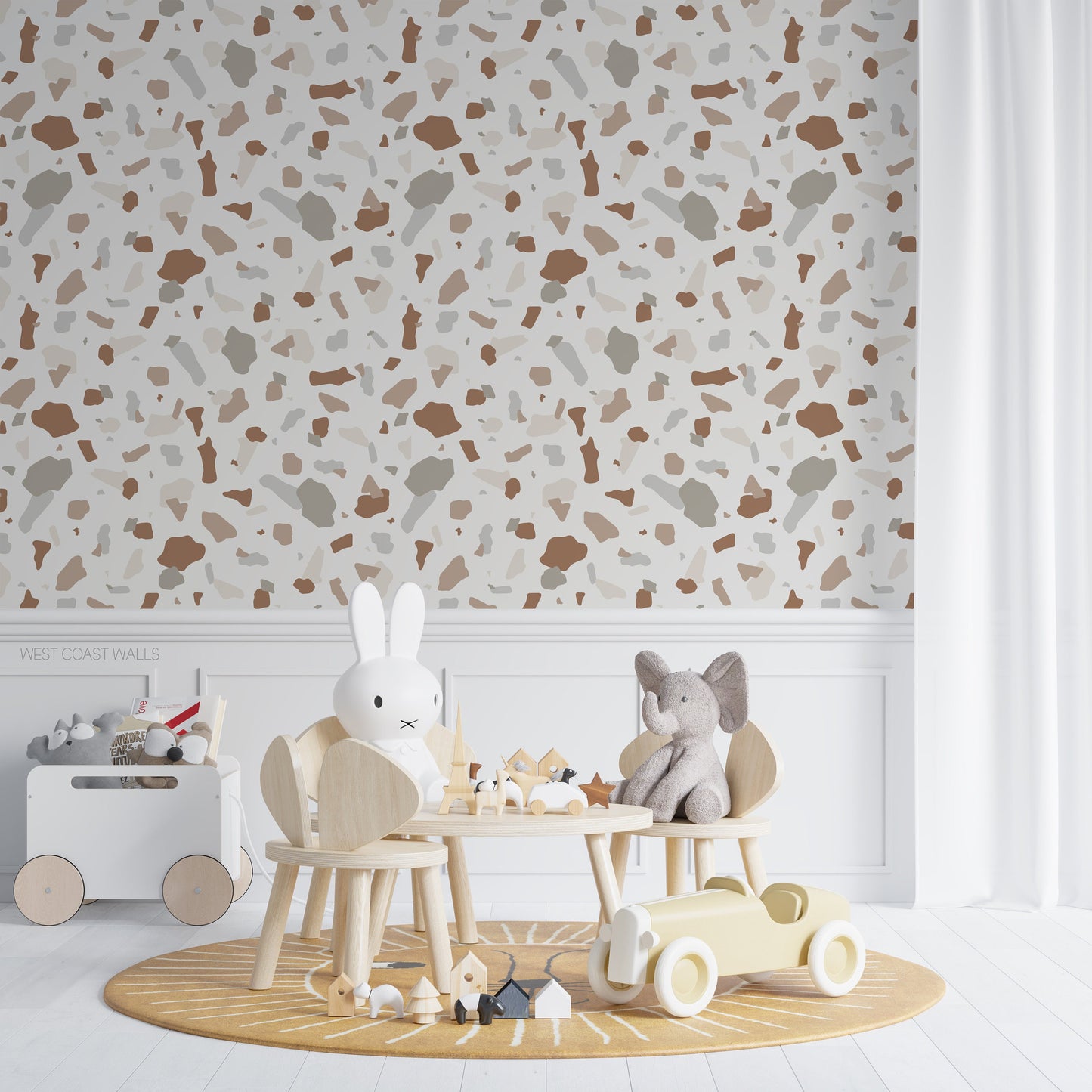 Earthy Neutral Terrazzo Wallpaper
