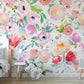 Bright and Cheery Painted Floral Wallpaper