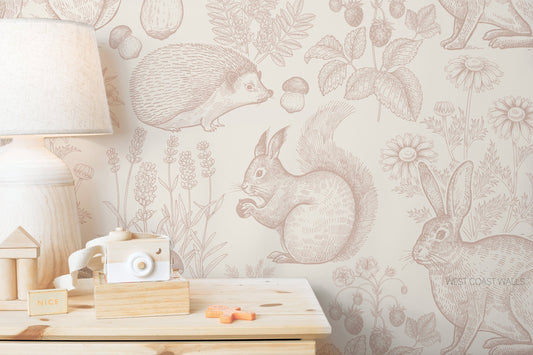 Whimsical Woodland Animals Wallpaper