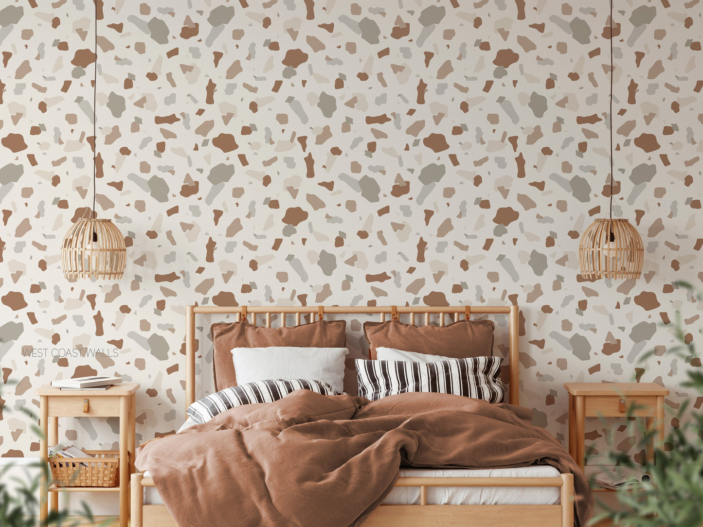 Earthy Neutral Terrazzo Wallpaper