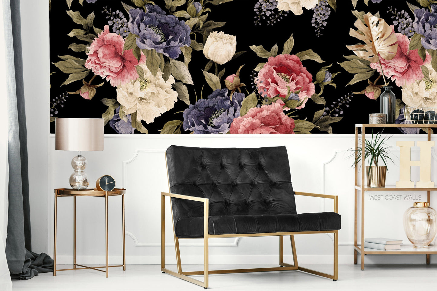 Dark Peony Blooms Wallpaper