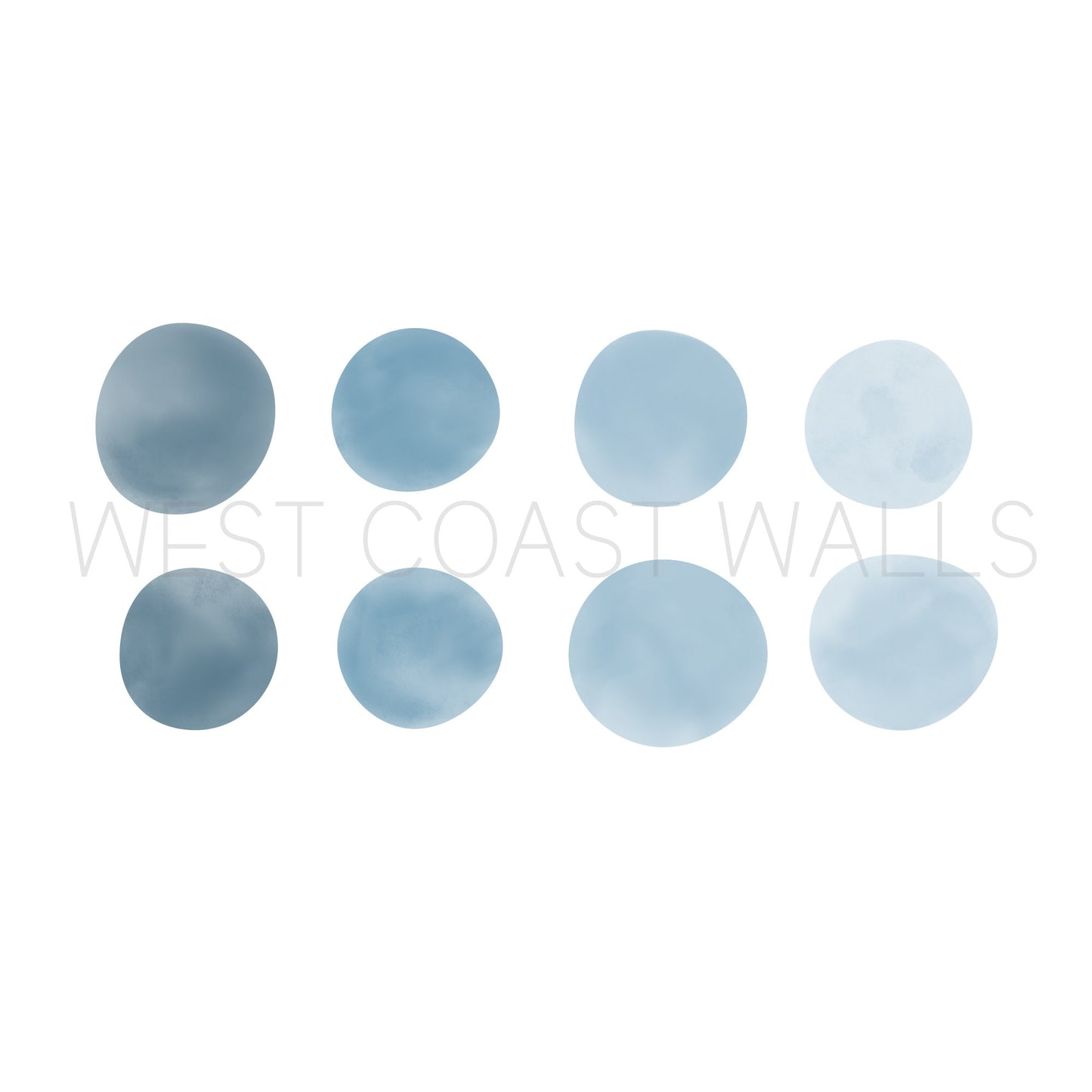 Blue Ombre Removable Watercolor Dots