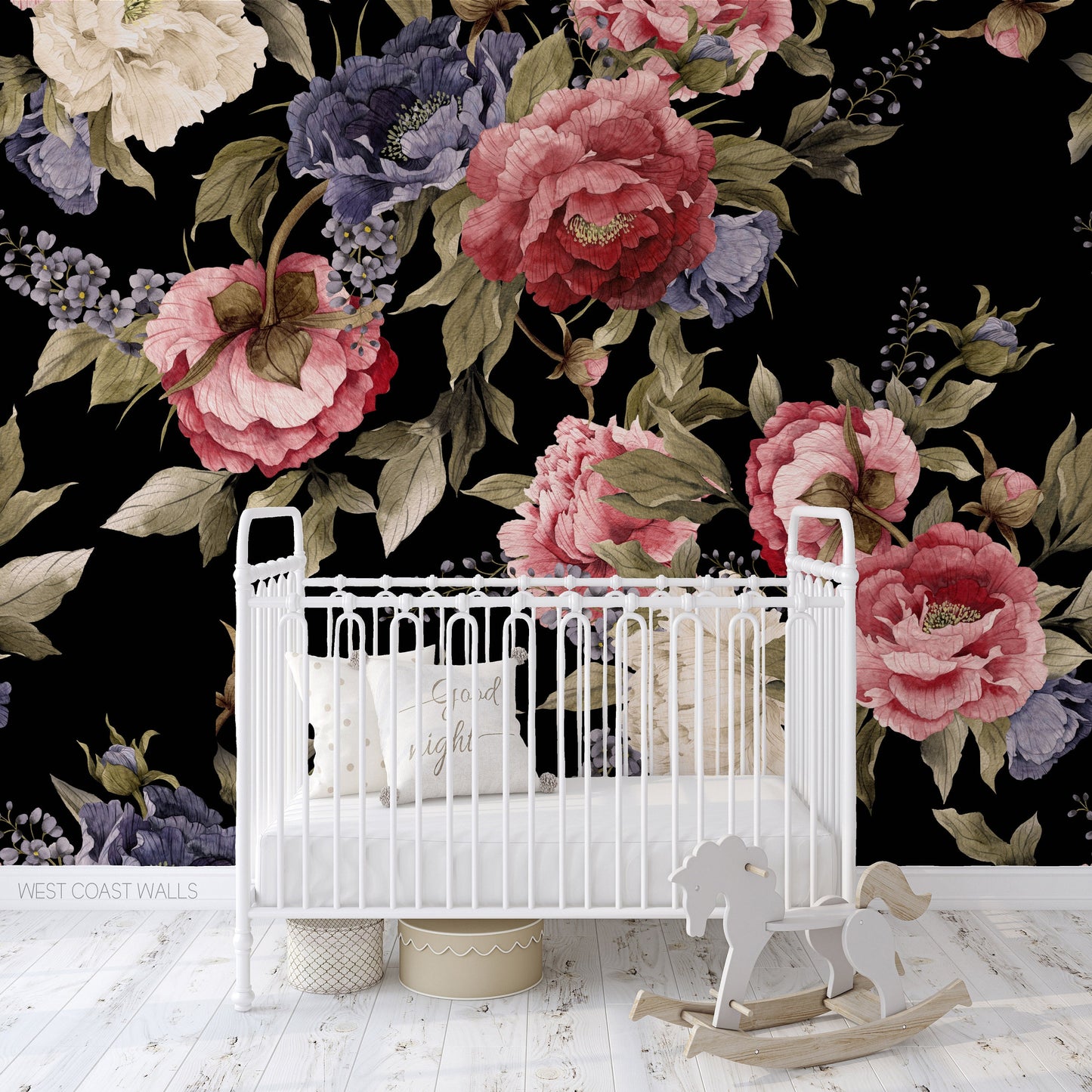Dark Peony Blooms Wallpaper