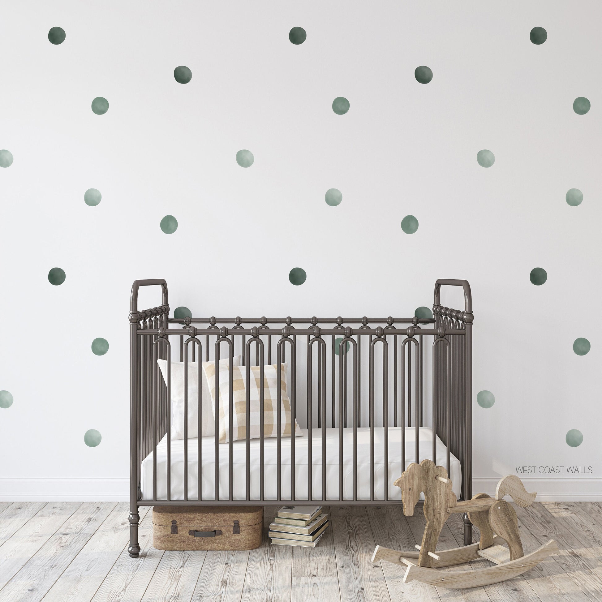 Green Ombre Removable Watercolor Dots