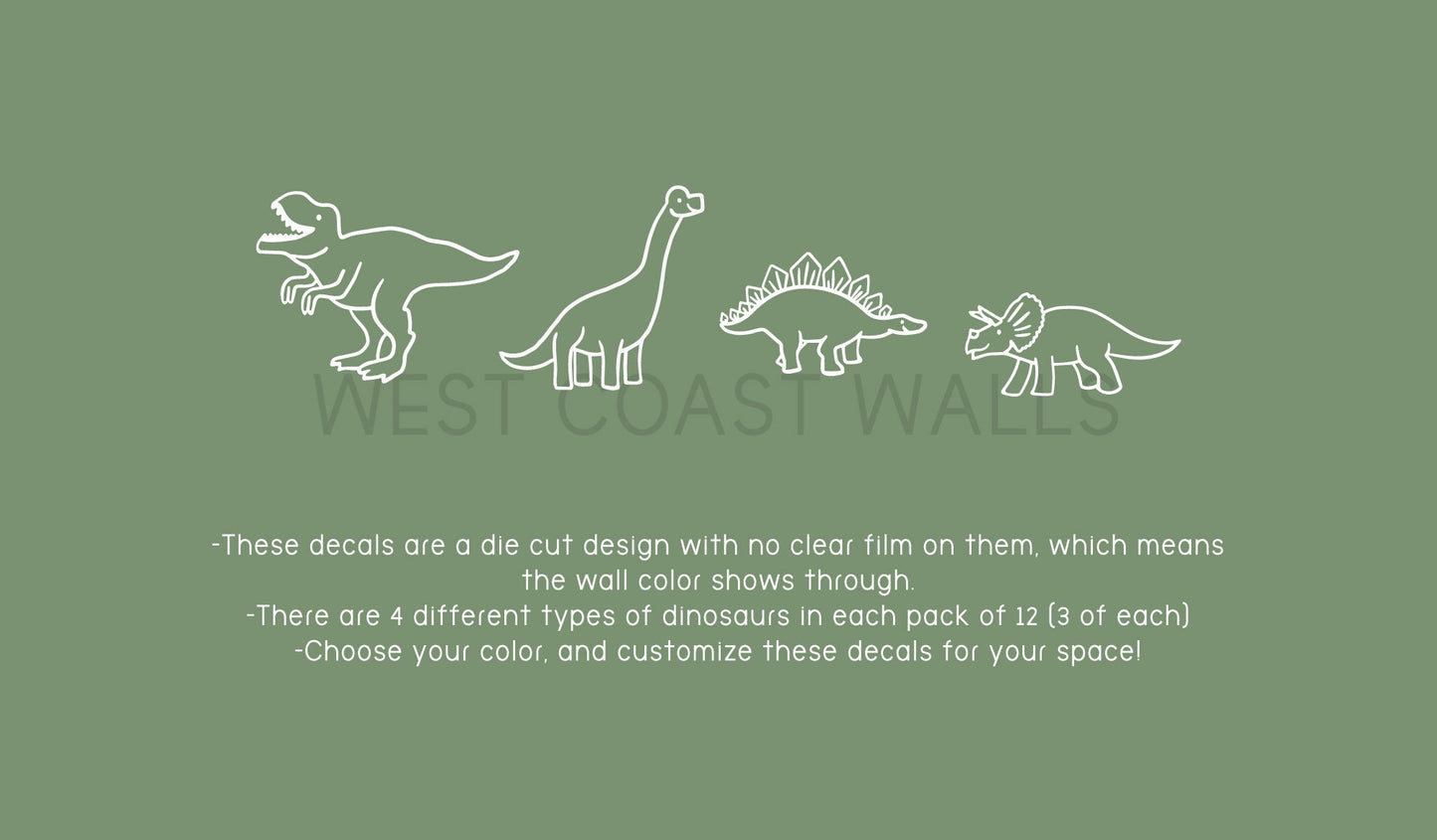 Minimalist Dinosaur Decals