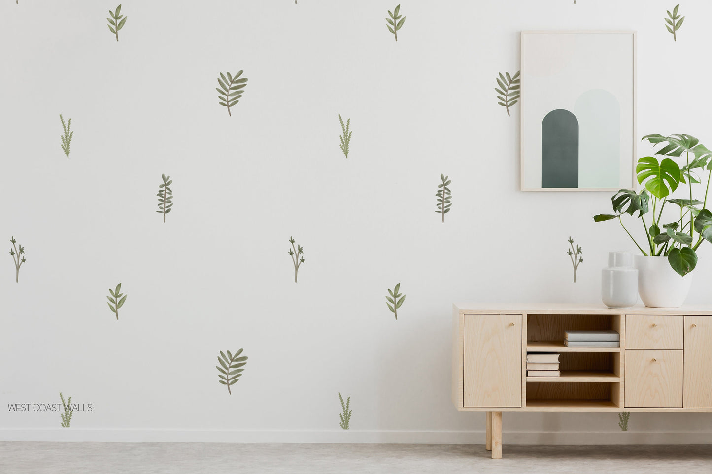 Neutral and Muted Leaves Removable Wall Decals