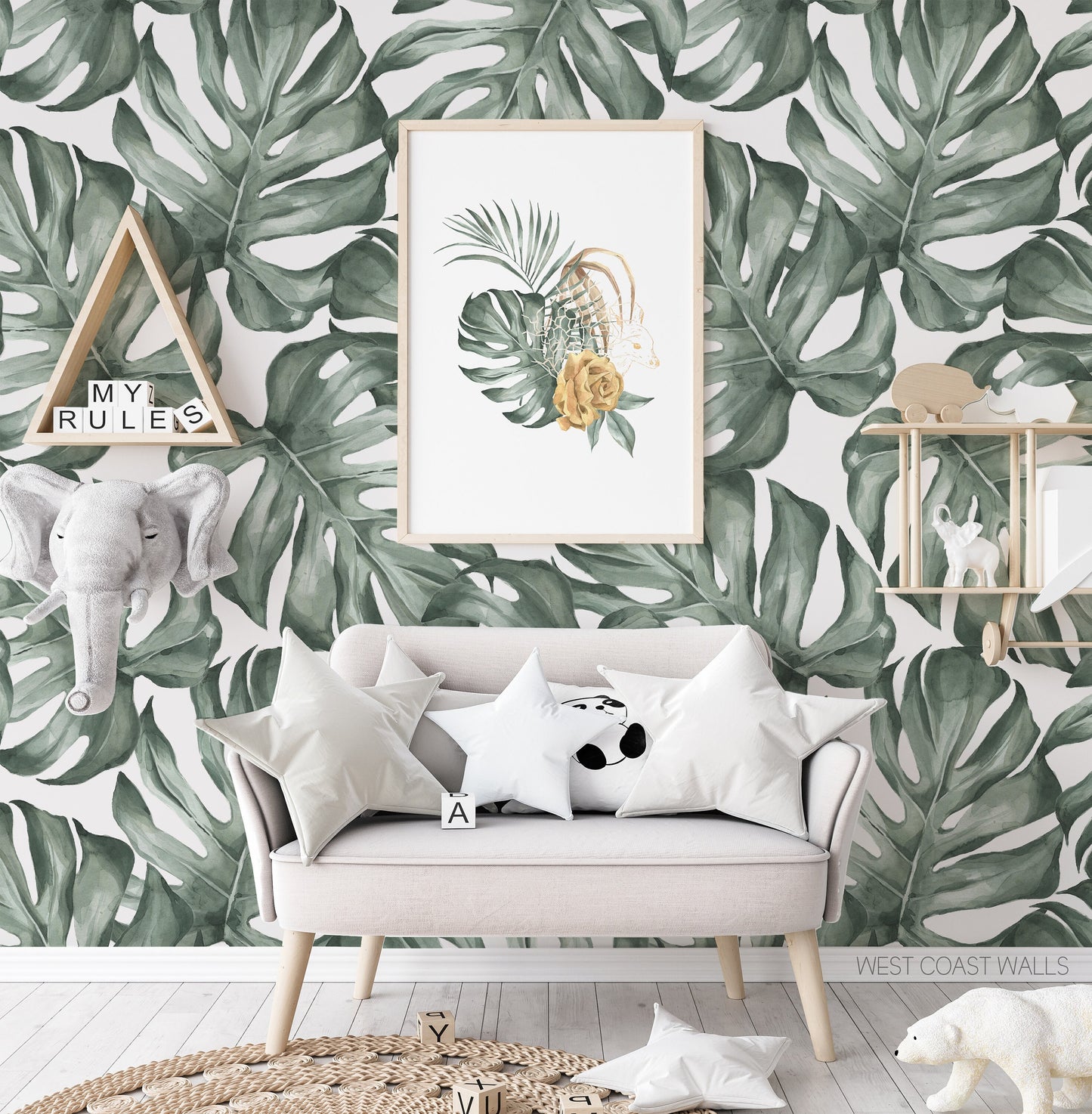 Tropical Monstera Leaves Wallpaper