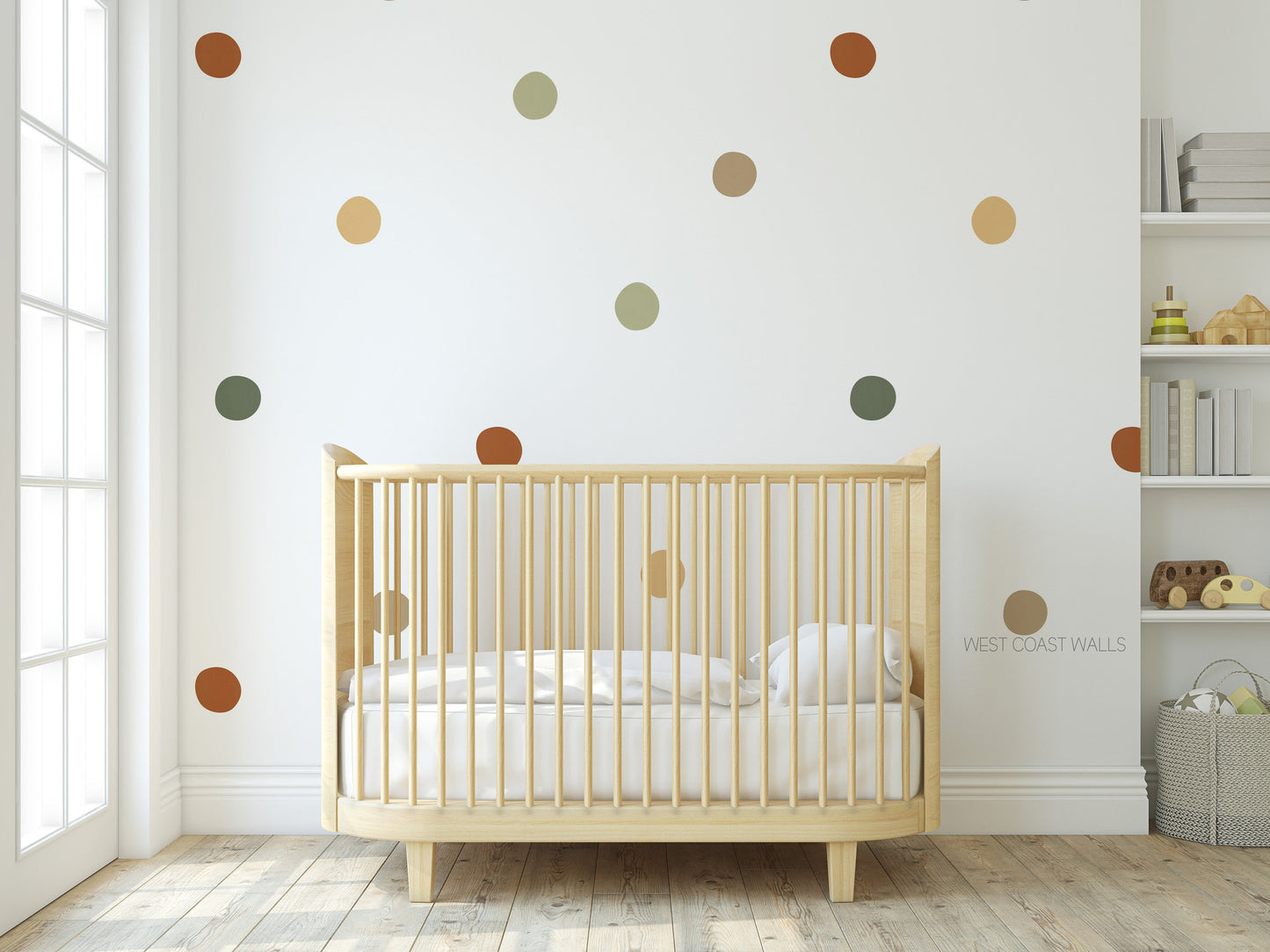Green Neutral Painted Removable Dot Decals