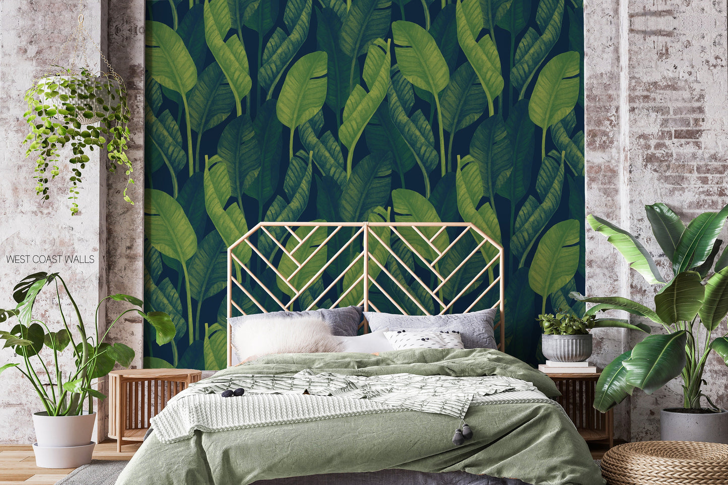 Painted Banana Leaves Wallpaper