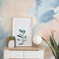 Handpainted Blue and Peach Watercolour Wallpaper