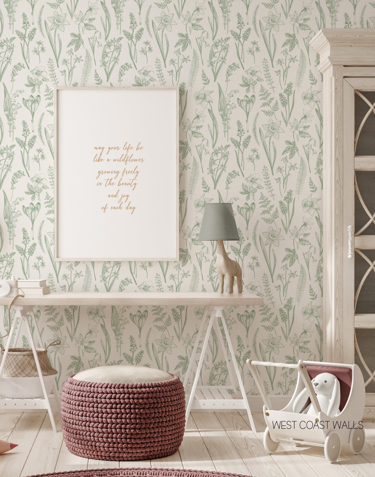 Sketched Wildflower Wallpaper