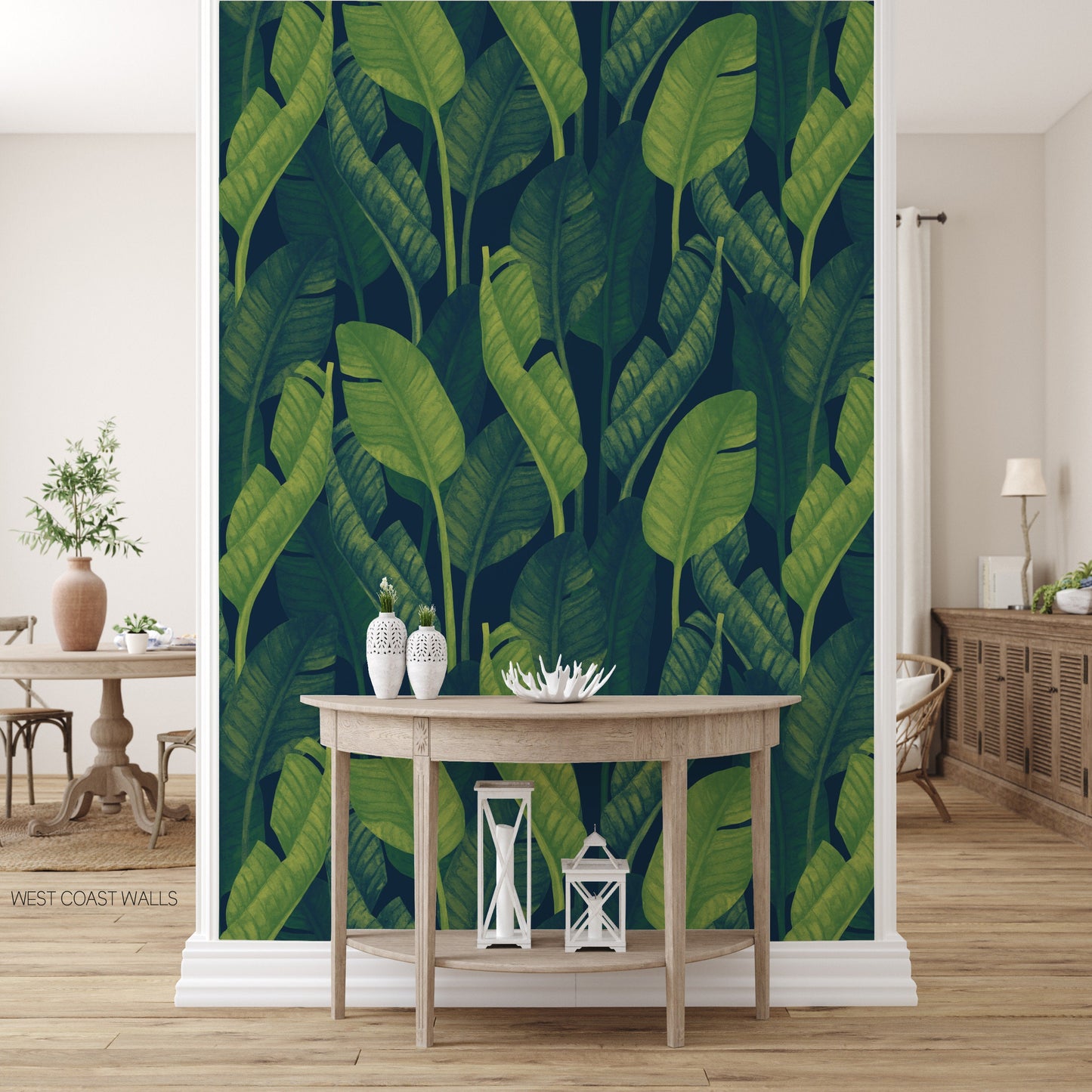 Painted Banana Leaves Wallpaper