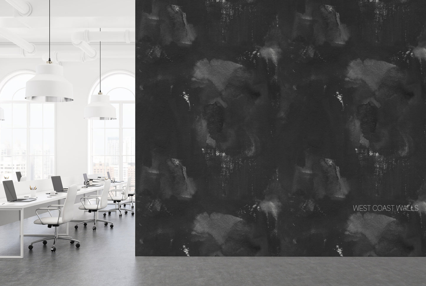 Black Painted Concrete Texture Wallpaper