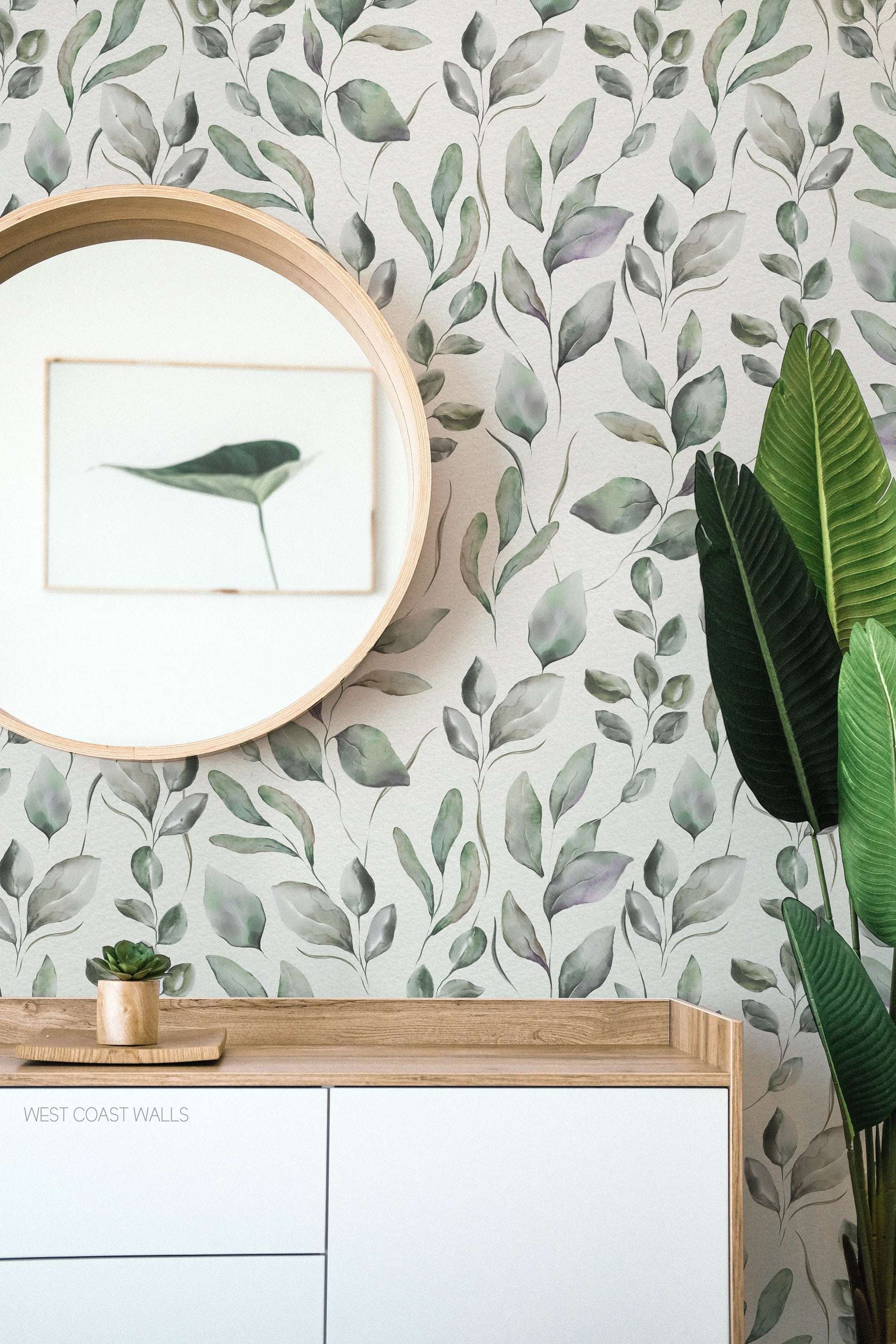 Watercolor Eucalyptus Leaves Wallpaper