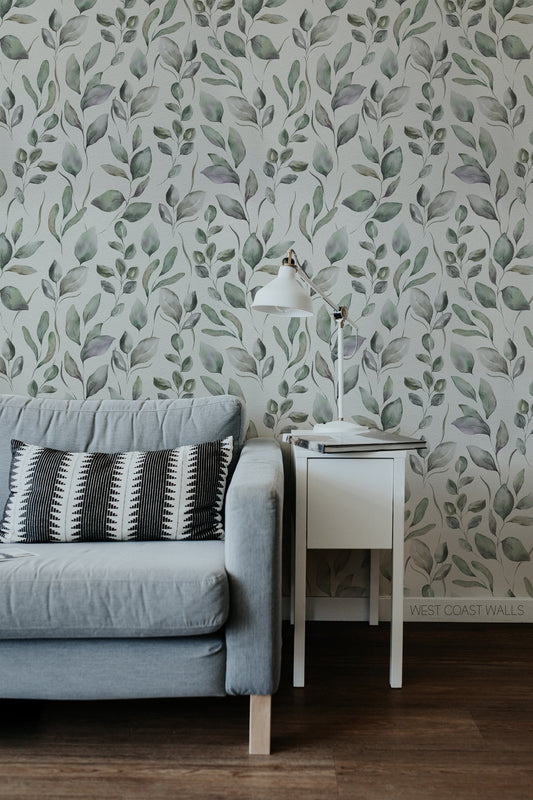 Watercolor Eucalyptus Leaves Wallpaper