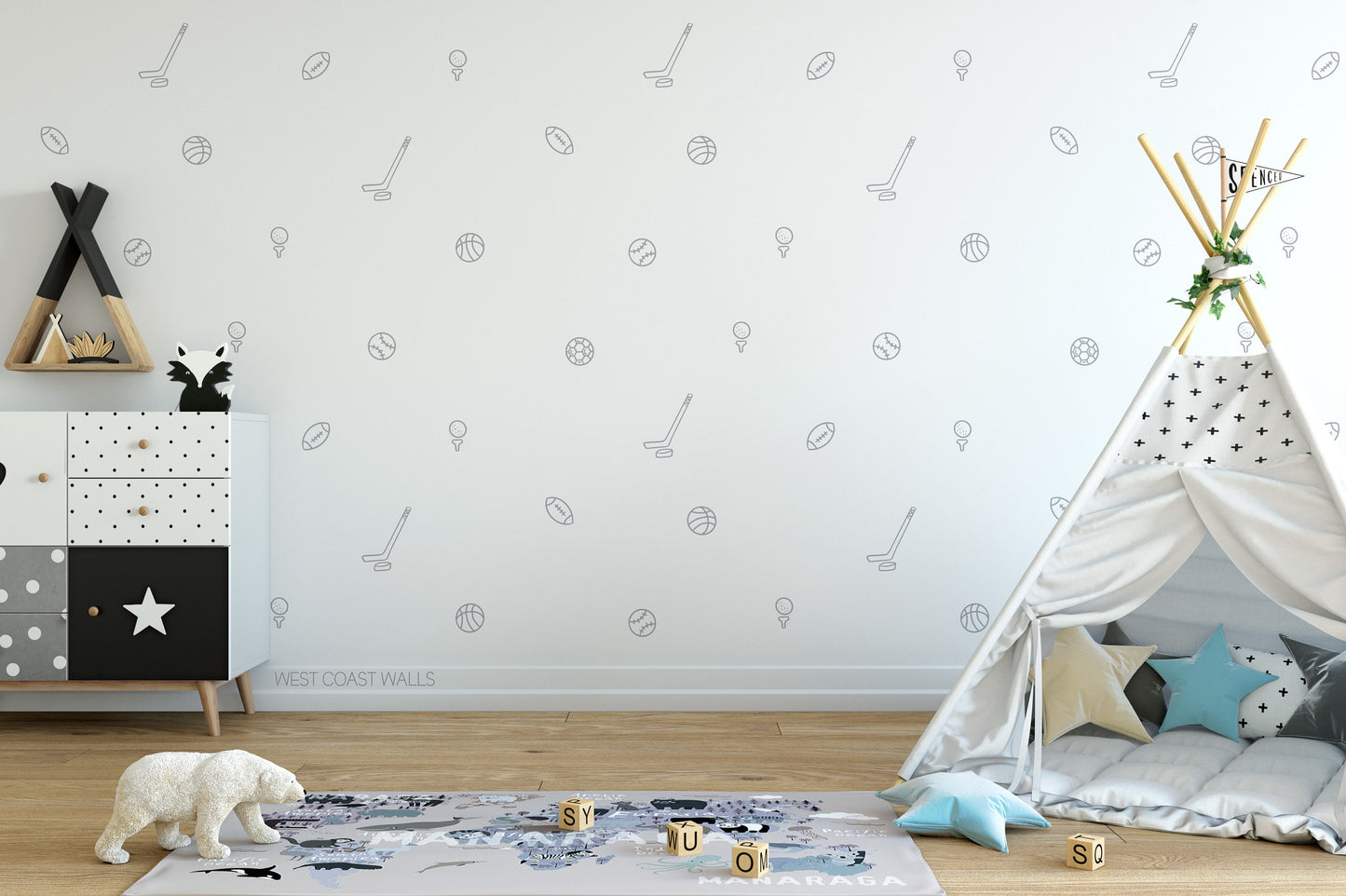 Minimalist Sports Removable Wall Decals