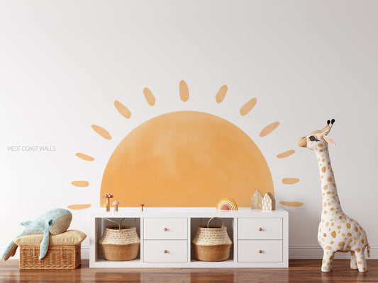 Bright Watercolor Sun Removable Wall Decal
