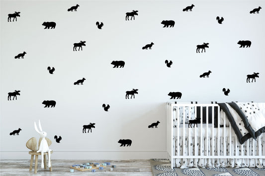 Silhouette Forest Animals Removable Decals