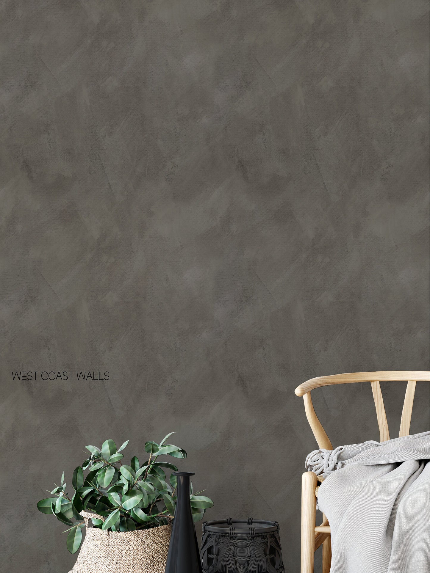 Dark Taupe Textured Style Wallpaper