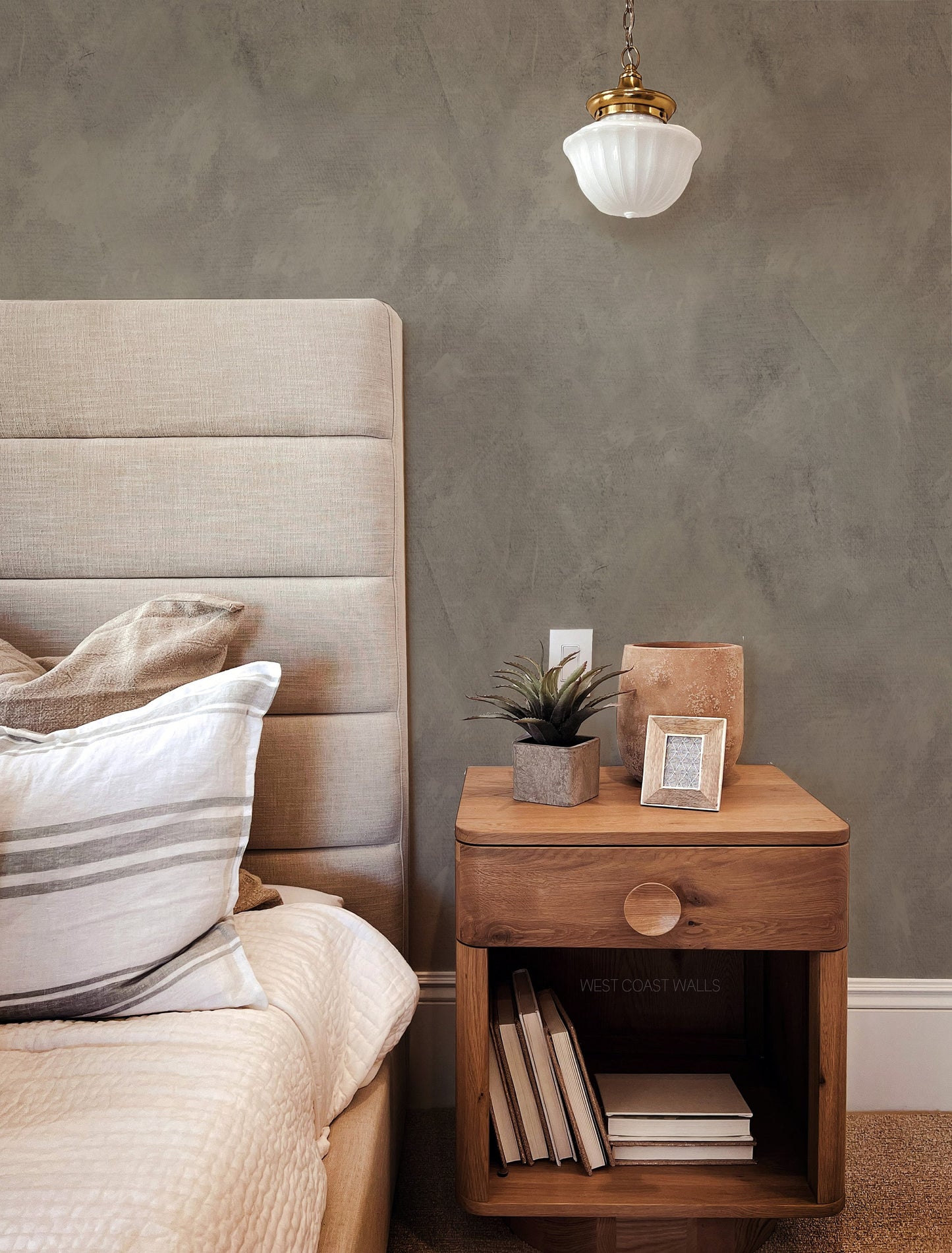 Taupe Textured Style Wallpaper