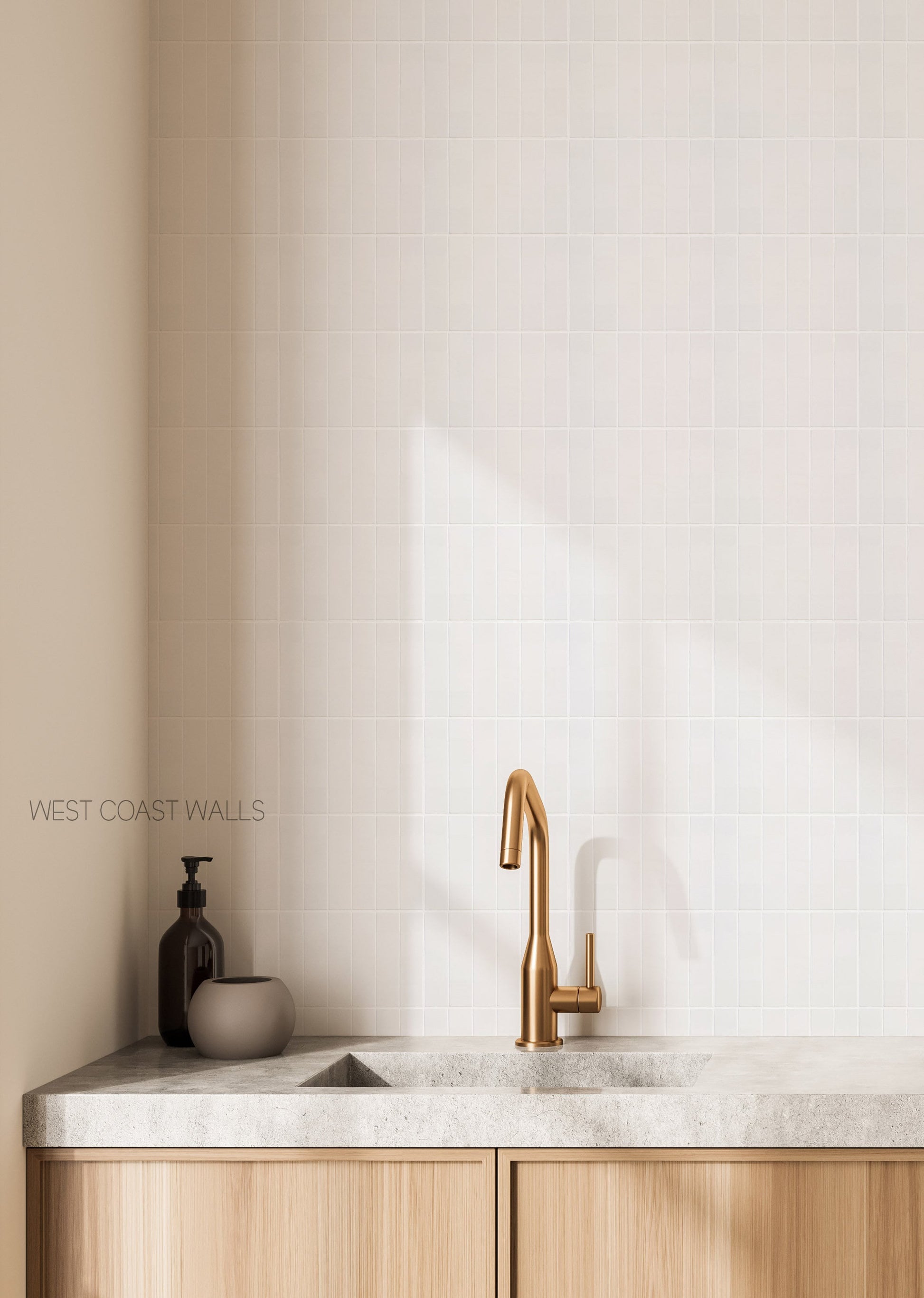 Vertical White Kit Kat Tile Style Wallpaper