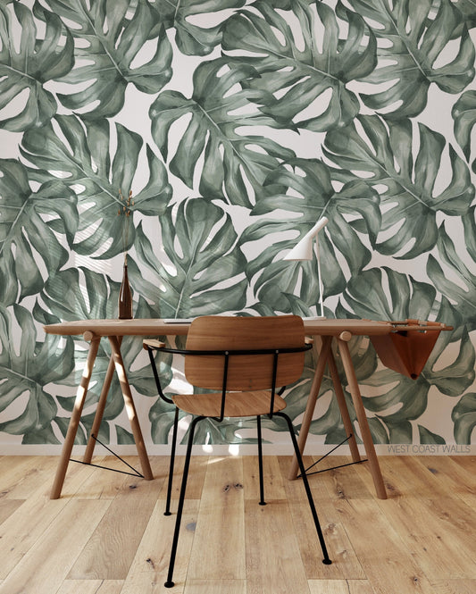 Tropical Monstera Leaves Wallpaper