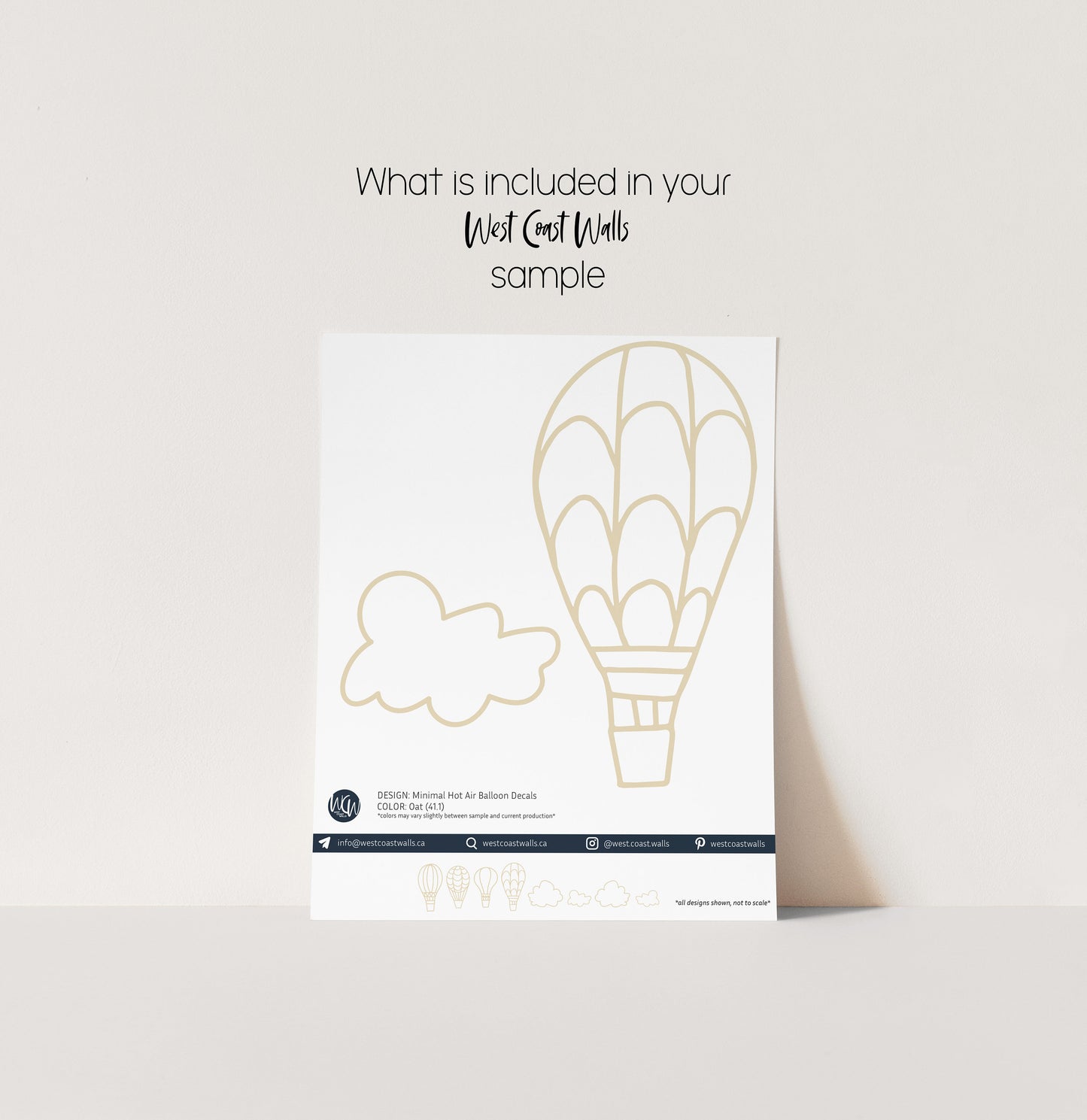 Minimalist Hot Air Balloon Removable Wall Decals