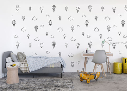 Minimalist Hot Air Balloon Removable Wall Decals