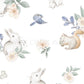 Pastel Floral Whimsical Woodland Wallpaper / Animal Wallpaper / Woodland Theme / Pastel Wallpaper / Nursery Decor / Nursery Wall