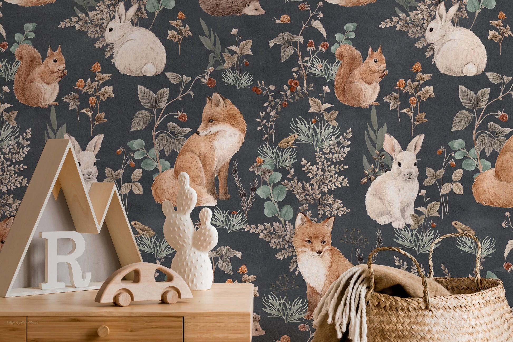 Whimsical Woodland Foxes Wallpaper