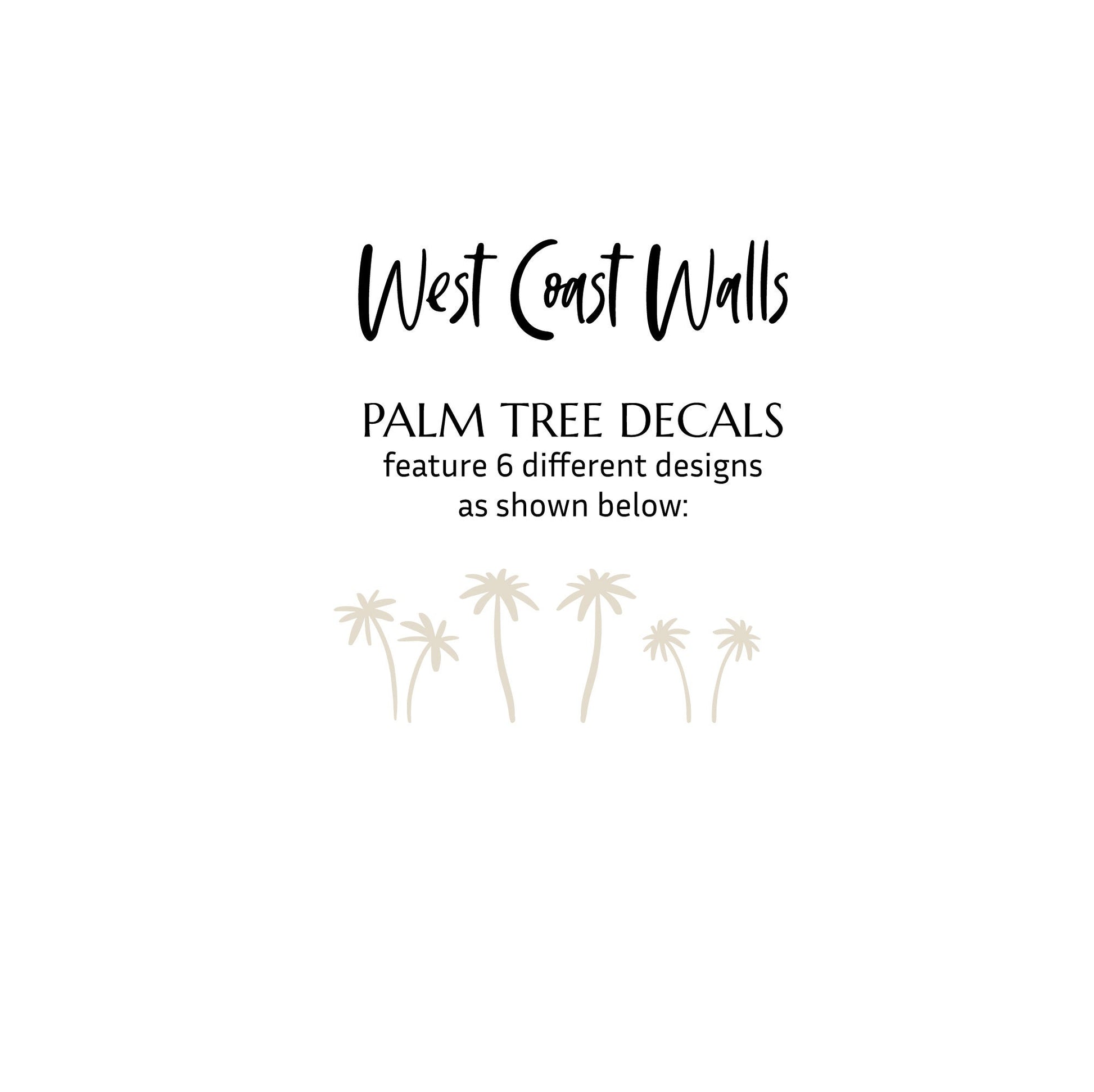Palm Tree Removable Wall Decals- other colors available / Beach Decor / Surf Theme / Coastal Theme / Ocean Theme / Surf Decor