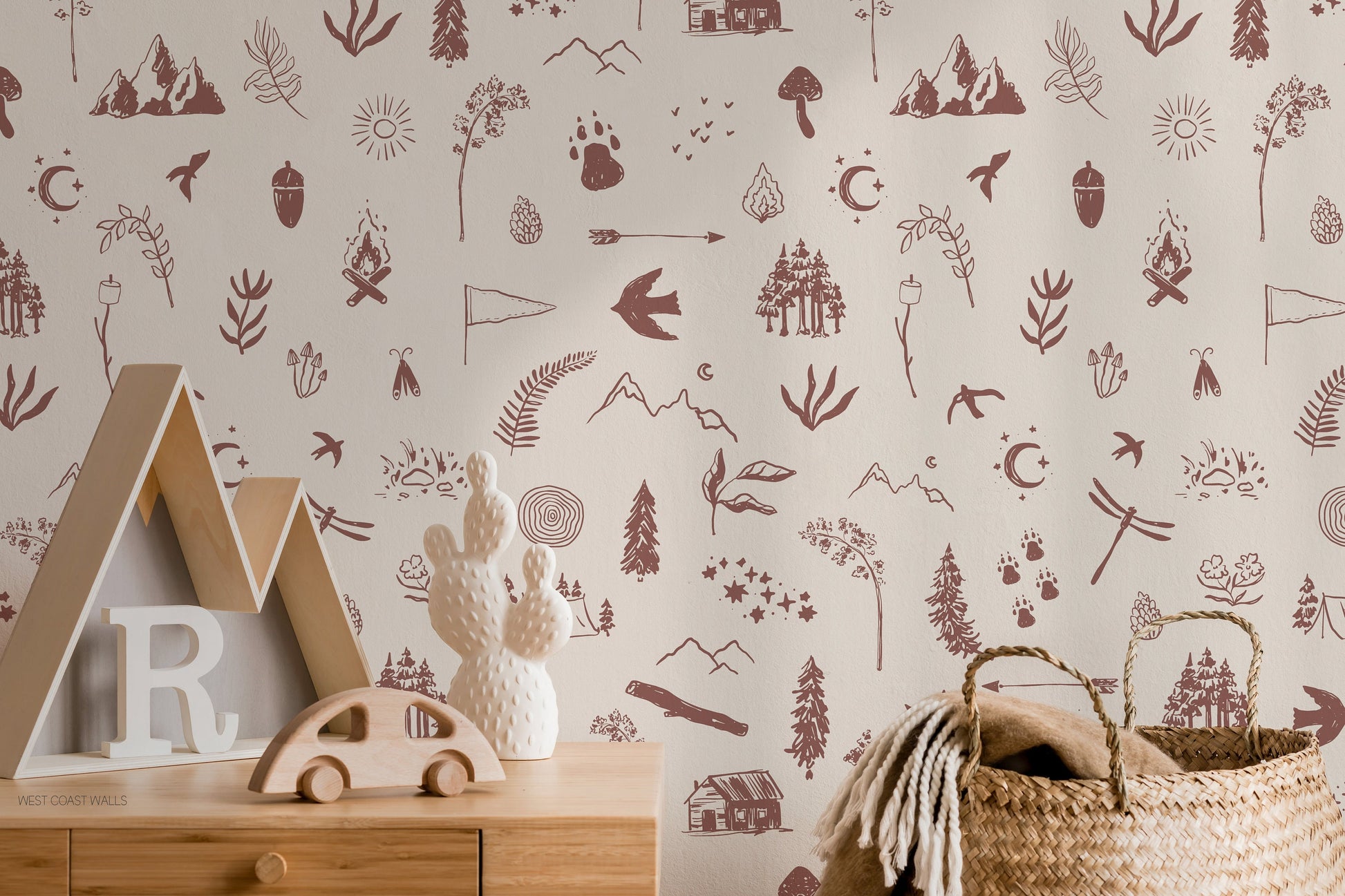 Magical Forest Wallpaper / Wilderness Theme / Outdoorsy Wallpaper / Wallpaper / Boys Room Wallpaper / Mountain Wallpaper